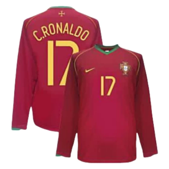 2006 Portugal World Cup Retro Jersey Home Shirt Long Sleeves