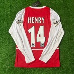 Thierry Henry 14 - Arsenal Home o2 2002 Retro Long Sleeve Kit Jersey Trikot Maglia
