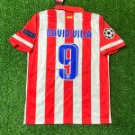 David Villa 9 Atlético Madrid Home 201314 Jersey Red and White Retro Kit Trikot Jersey Maillot Soccer Shirt