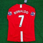 Cristiano Ronaldo Manchester United 2008 EPL Patch Retro Long Sleeve Jersey