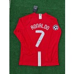 Cristiano Ronaldo Manchester United 2008 Champions Leage Final Moscow Retro Long Sleeve JerseyKit - copy