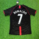 Cristiano Ronaldo Manchester United 2007-2008 Black Retro Jersey Trikot Camiseta Maillot Soccer Shirt