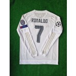 Cristiano Ronaldo 7 - Real Madrid 2016 Champions League Final Long Sleeve Jersey Trikot Maillot Soccer Shirt