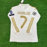 Cristiano Ronaldo Real Madrid 2011-2012 White Long Sleeve Jersey Soccer Shirt