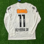 Neymar Jr Santos FC White Retro Long Sleeve Football Jersey Trikot