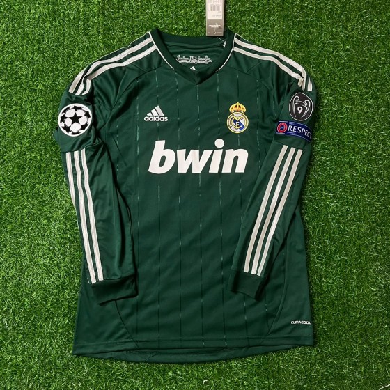 Mesut Ozil Real Madrid 2012-2013 Champions League Green Long Sleeve Jersey Soccer Shirt