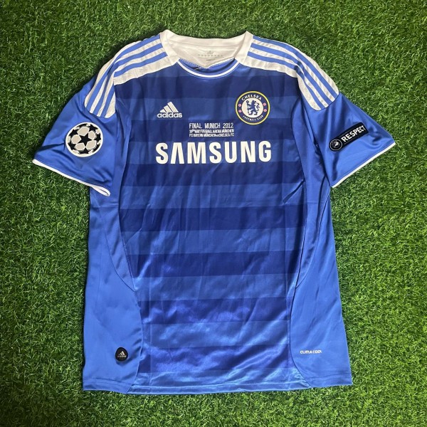 Didier Drogba 11 Chelsea Champhions League 2012 Munich Final Retro Kit Jersey Soccer Shirt