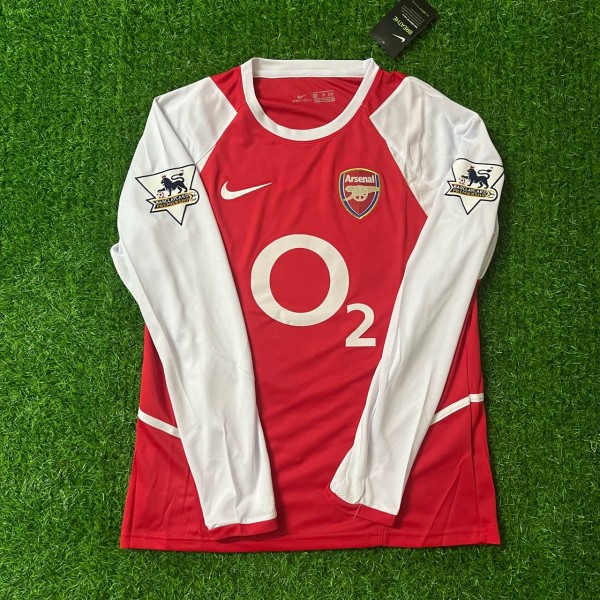 Thierry Henry 14 - Arsenal Home o2 2002 Retro Long Sleeve Kit Jersey Trikot Maglia