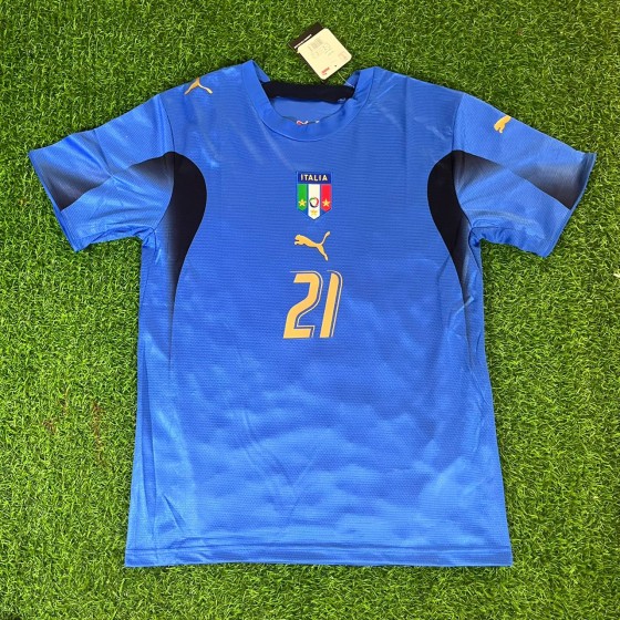 Andrea Pirlo 21 – Italy 2006 World Cup Final Retro Kit Jersey –  Trikot  Maillot Soccer Shirt