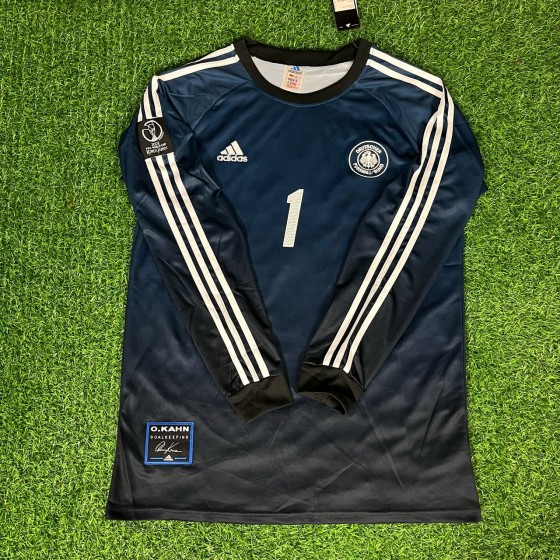 Oliver Kahn – Germany Deutschland 2002 World Cup Goalkeeper Retro Kit Jersey –  Trikot  Maillot Soccer Shirt