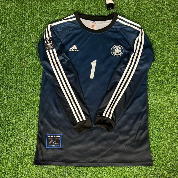 Oliver Kahn – Germany Deutschland 2002 World Cup Goalkeeper Retro Kit Jersey –  Trikot  Maillot Soccer Shirt