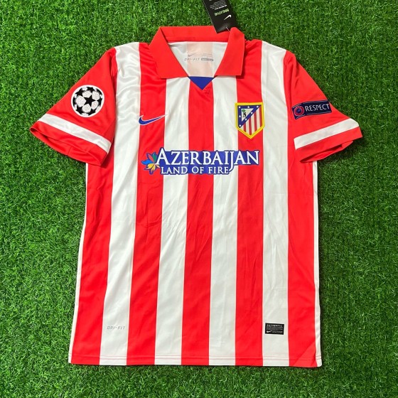 David Villa 9 Atlético Madrid Home 201314 Jersey Red and White Retro Kit Trikot Jersey Maillot Soccer Shirt