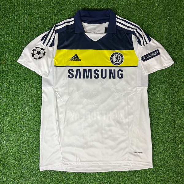 Fernando Torres 9 - Chelsea 2011 2012 Champions League White Yellow Retro Jersey Trikot