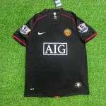 Cristiano Ronaldo Manchester United 2007–2008 Black Retro Football Jersey Kit