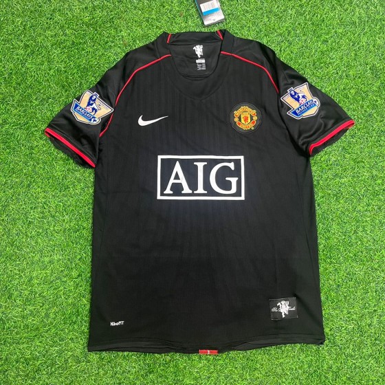 Cristiano Ronaldo Manchester United 2007–2008 Black Retro Football Jersey Kit