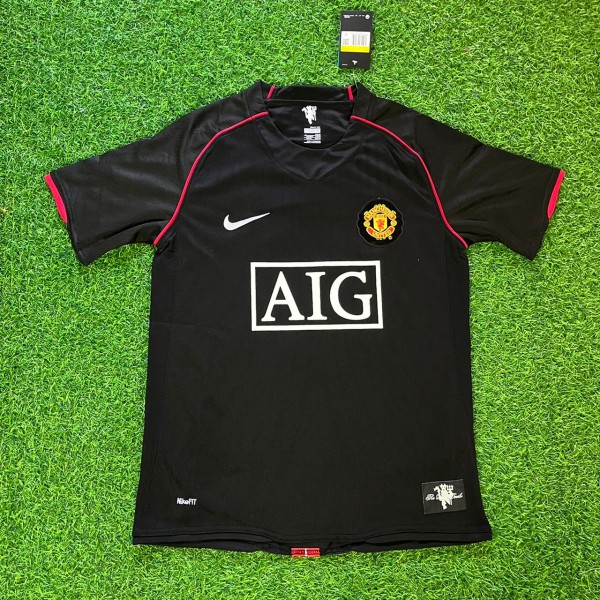 Cristiano Ronaldo Manchester United 2007-2008 Black Retro Jersey Trikot Camiseta Maillot Soccer Shirt