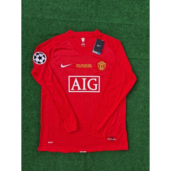 Cristiano Ronaldo Manchester United 2008 Champions Leage Final Moscow Retro Long Sleeve JerseyKit - copy
