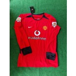 Cristiano Ronaldo Manchester United 2002 2004 Red Retro Long Sleeve Jersey Trikot Maillot