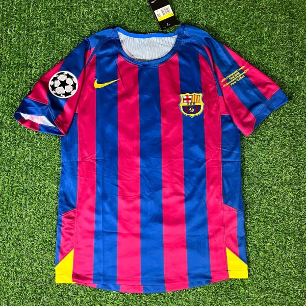 Ronaldinho Gaucho Barcelona 2006 Final Retro Short Sleeve Football Jersey