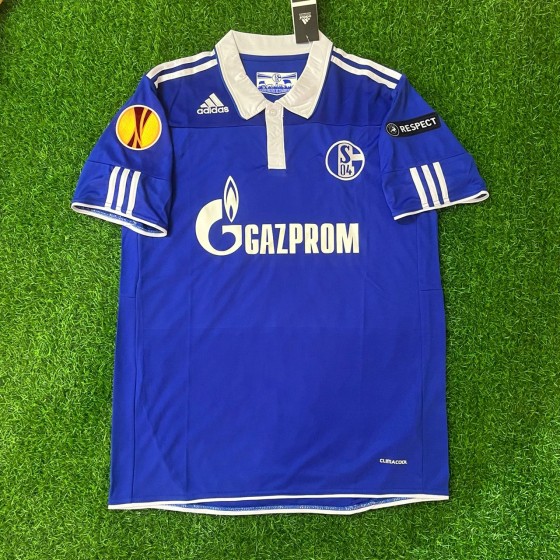 Raul Gonzalez Blanco Schalke 04 2011 2012 Retro Uefa Patch Football Jersey Trikot Maillot Soccer Shirt