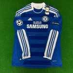 Didier Drogba Chelsea Champhions League 2012 Munich Final Retro Long Sleeve Jersey