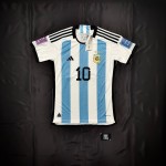 Lionel Messi Argentina 2022 World Cup Champion Home Jersey Maillot Trikot Maglia