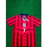 David Beckham England Red Retro Football Jersey
