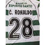Cristiano Ronaldo Sporting Lisbon 2001 2003 First Season Long Sleeve Retro Jersey