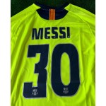 Lionel Messi Barcelona 2005-06 Season Yellow Green Retro Long Sleeve Jersey