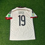 Mario Gotze - Germany Deutschland 2014 World Cup White Retro Kit Jersey Trikot Maillot Soccer Shirt