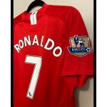 Cristiano Ronaldo CR7 Manchester United 2007 2008 EPL Retro Red Jersey Trikot