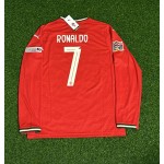 Cristiano Ronaldo Portugal UEFA Nations League Winner Red LS Jersey Trikot Maillot Soccer Shirt