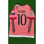 Paul Pogba Juventus Pink Retro 2015-2016 Pink Jersey Trikot