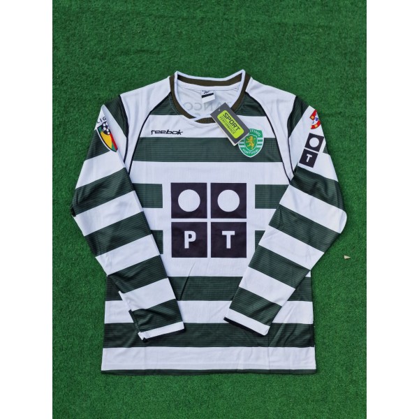 Cristiano Ronaldo Sporting Lisbon 2001 2003 First Season Long Sleeve Retro Jersey