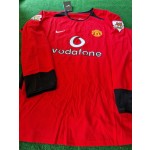Cristiano Ronaldo Manchester United 2002 2004 Red Retro Long Sleeve Jersey Trikot Maillot