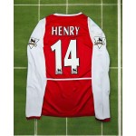 Thierry Henry 14 - Arsenal Home o2 2002 Retro Long Sleeve Kit Jersey Trikot Maglia