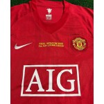 Cristiano Ronaldo CR7 Manchester United Champions League Final Moscow 2008 Retro Red Football Shirt
