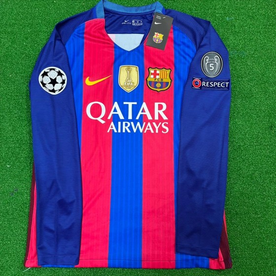 Neymar JR Barcelona 2016 Retro Jersey Soccer Trikot Maillot