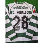 Cristiano Ronaldo Sporting Lisbon 2001 2003 First Season Long Sleeve Retro Jersey