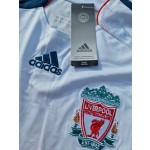 Steven Gerrard Liverpool 2007 White Blue Long Sleeve Retro Jersey