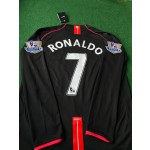 Cristiano Ronaldo 2007-2008 Manchester United Black Retro Jersey Trikot Camiseta Maillot