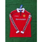 David Beckham 7 - Manchester United 1999 Red Long Sleeve Kit Jersey Trikot Maillot