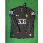 Cristiano Ronaldo 2007-2008 Manchester United Black Retro Jersey Trikot Camiseta Maillot