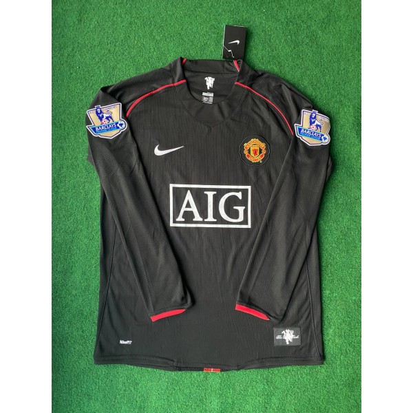 Cristiano Ronaldo 2007-2008 Manchester United Black Retro Jersey Trikot Camiseta Maillot