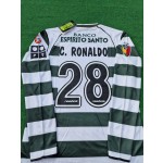 Cristiano Ronaldo Sporting Lisbon 2001 2003 First Season Long Sleeve Retro Jersey
