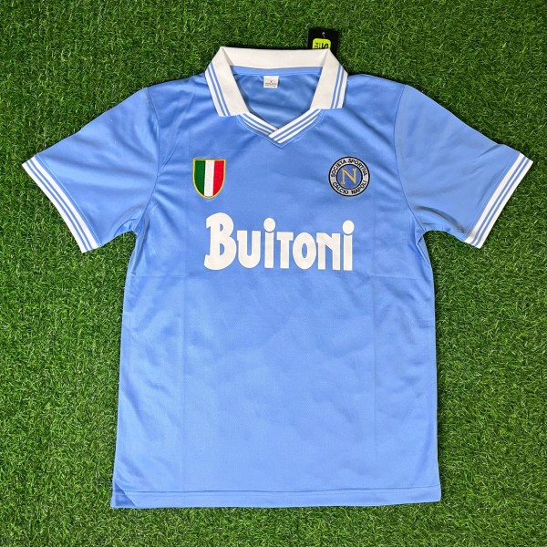 Diego Armando Maradona 10 - Napoli 1986 1987 Retro Football Jersey Trikot Maillot Maglia