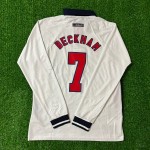David Beckham England 1998 World Cup Long Sleeves Retro Jersey