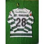 Cristiano Ronaldo Sporting Lisbon 2001 2003 First Season Long Sleeve Retro Jersey