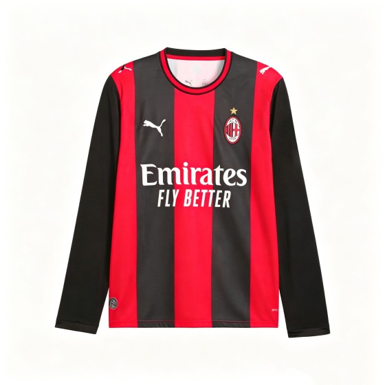 AC Milan 26_27 Long Sleeve Home Jersey Soccer