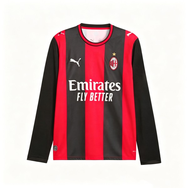 AC Milan 26_27 Long Sleeve Home Jersey Soccer